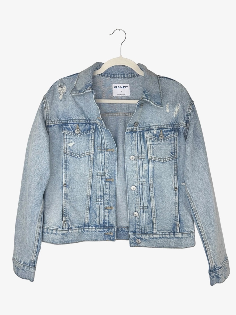 Old Navy light wash trucker jean jacket women’s S classic relaxed fit denim NWT